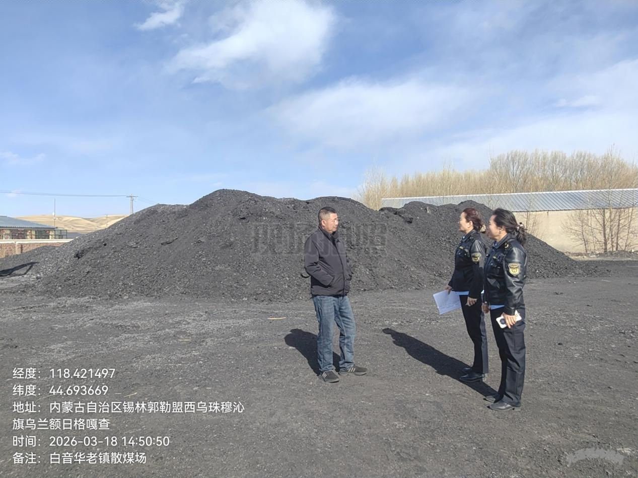 西乌旗生态环境综合行政执法大队开展露天堆煤扬尘污染专项检查